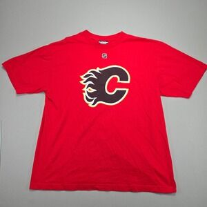 Reebok Calgary‎ Flames Bouwmeester #4 NHL Hockey T-Shirt Red XL Extra Large